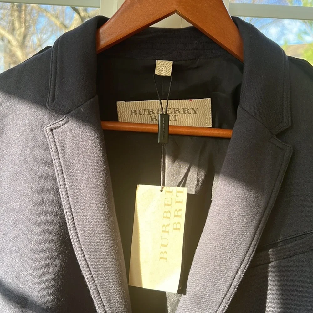 NWT Burberry Black Dark Navy Blazer - Size 14